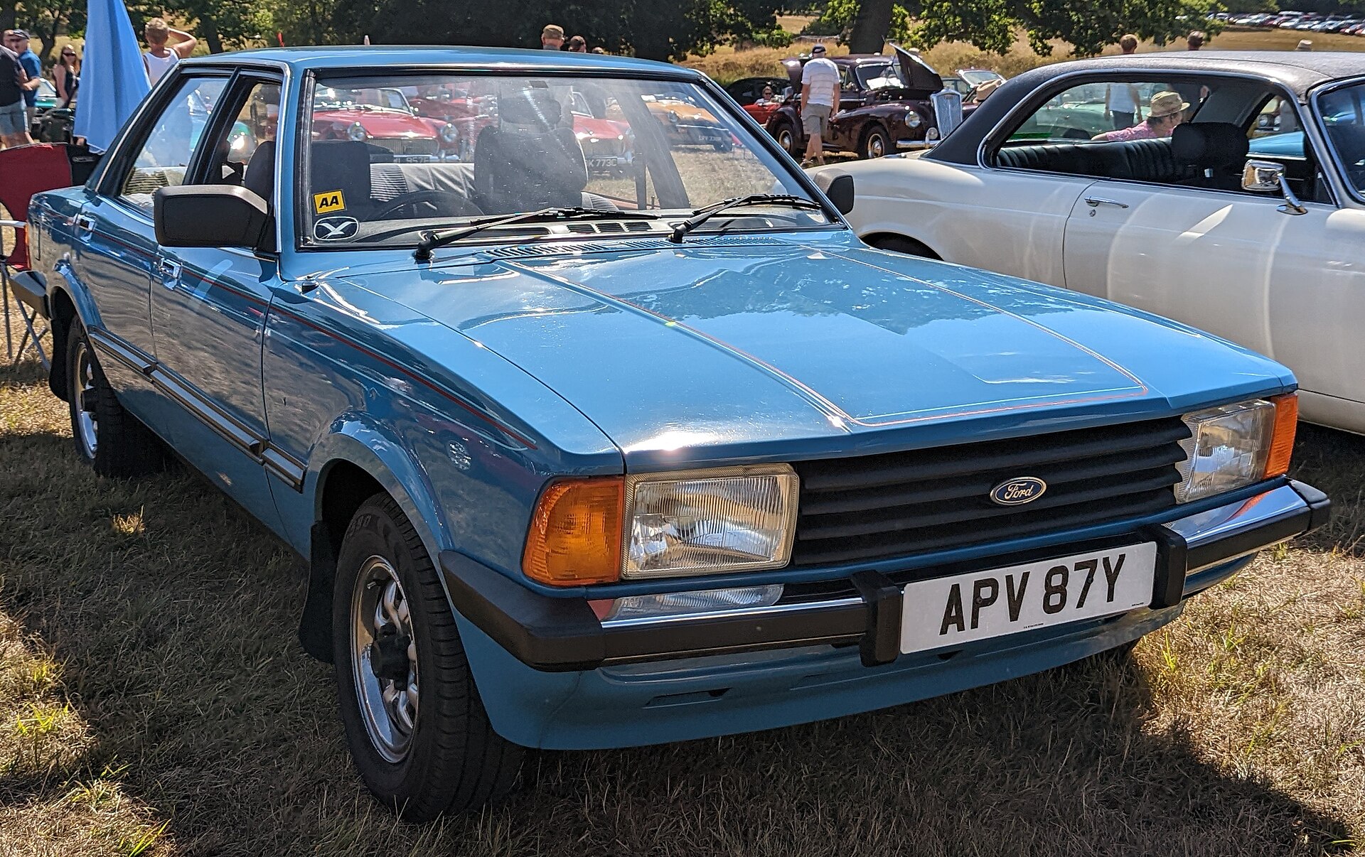 1982 Ford Cortina Mk5 Crusader special edition saloon in blue with distinctive Crusader side decals