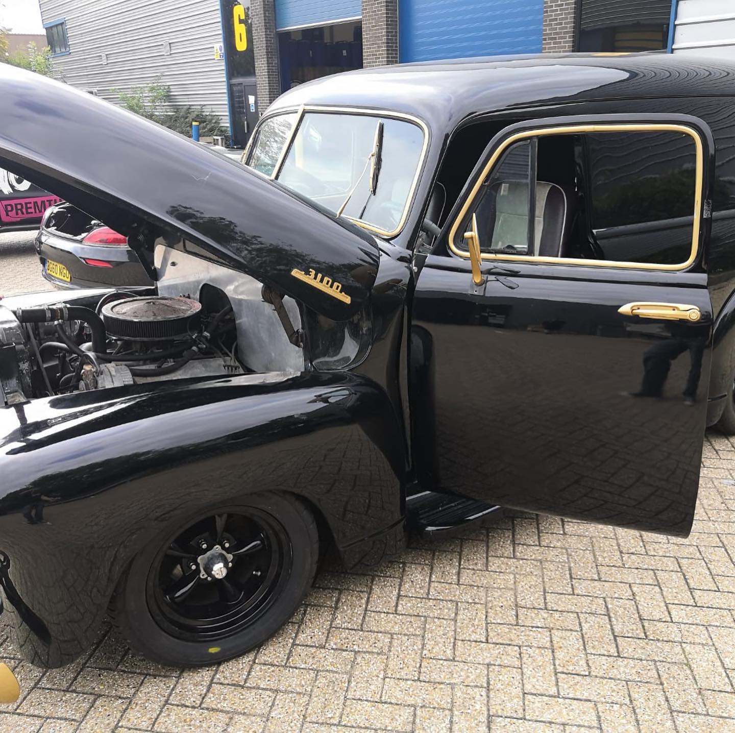 1951 Chevrolet 3100 engine bay detail after car restoration