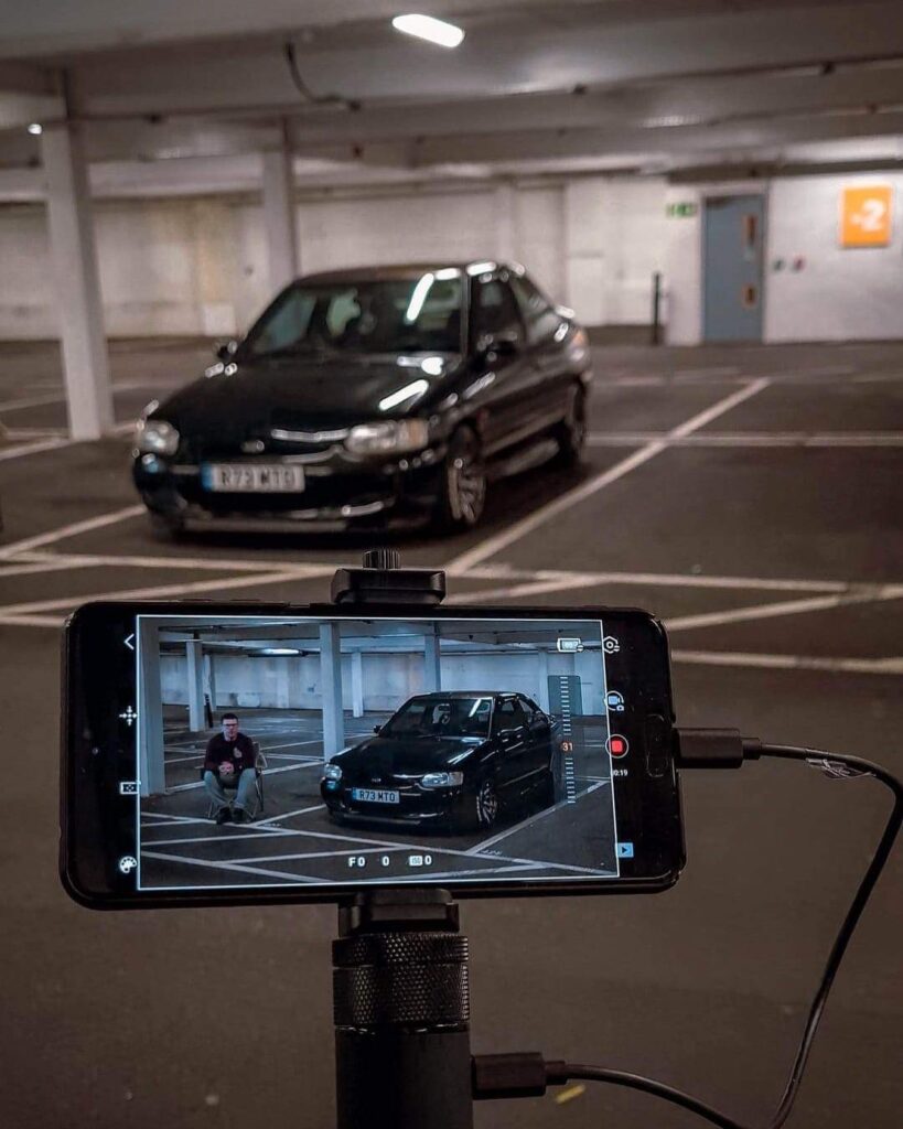 Ford Escort GTI being filmed for 2 Skint 2 Scrap YouTube channel