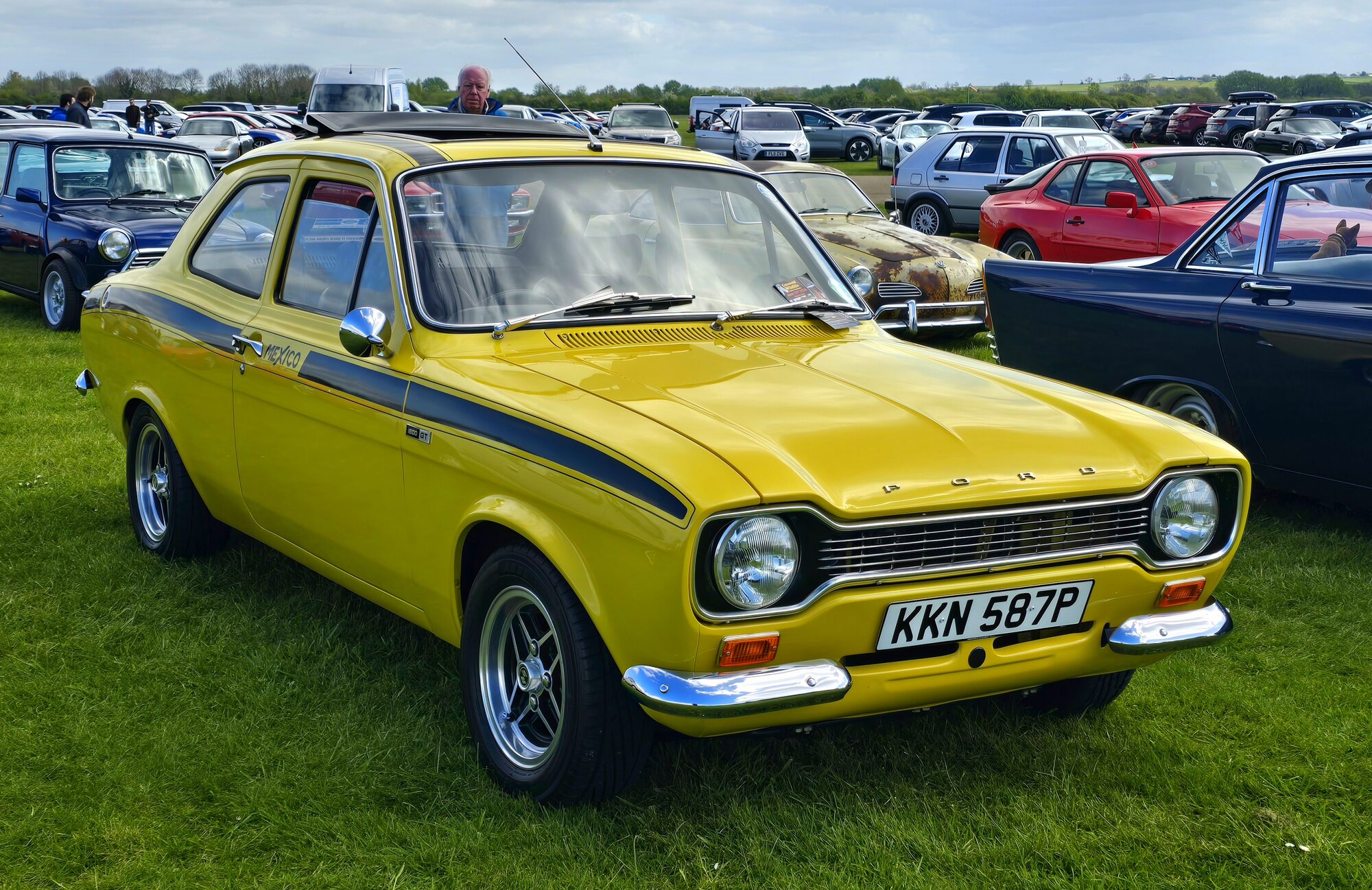 1975 Ford Escort Mk2 Mexico with the 1593cc Pinto engine and 95 bhp — around 2,300 built, much rarer than the Mk1