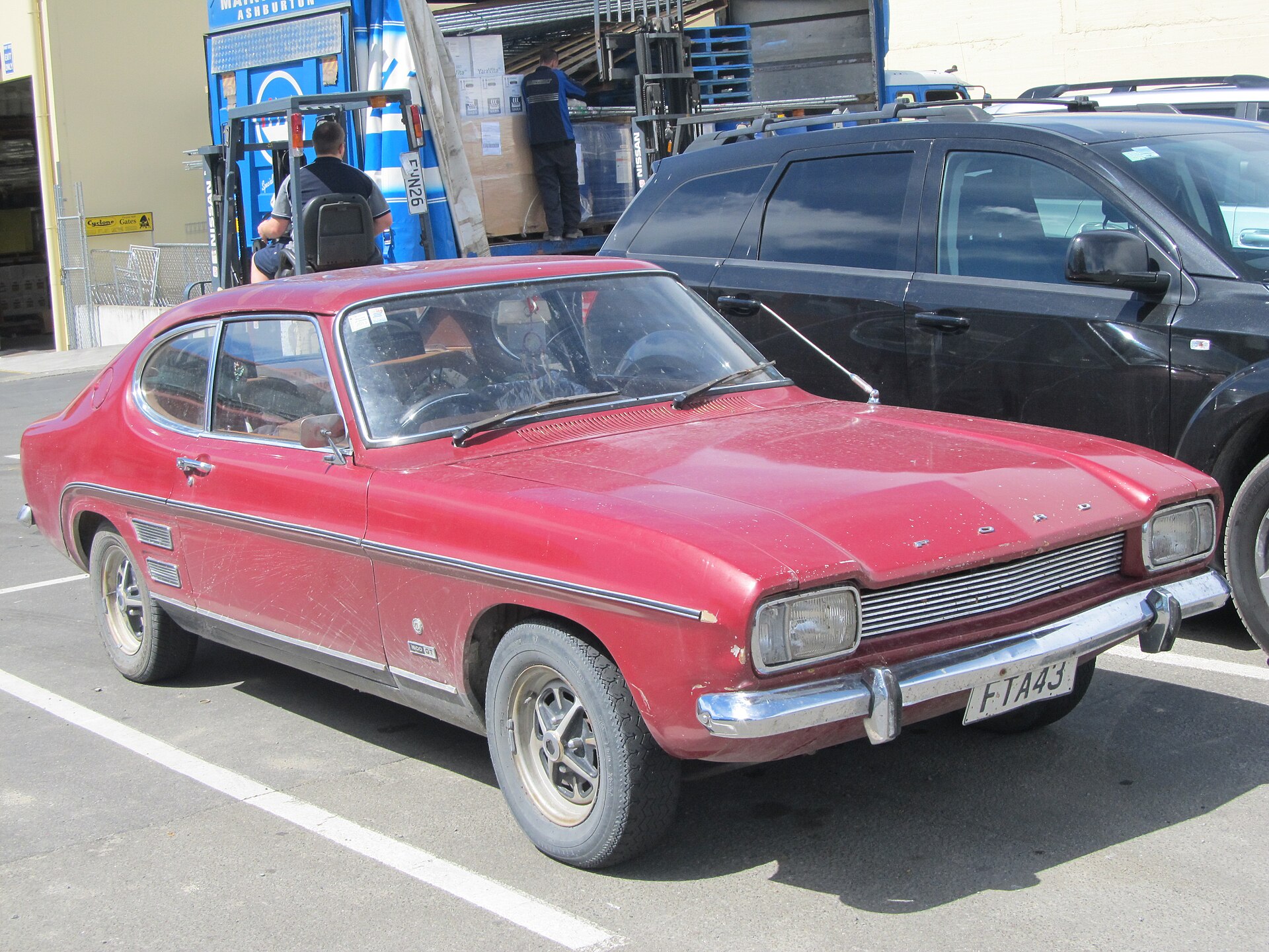 Red Mk1 Ford Capri classic car